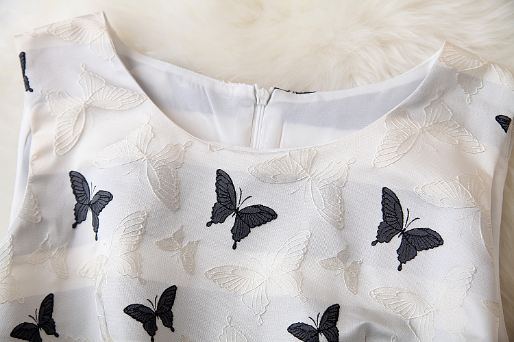 Butterfly Embroidery Jacquard Dress on Luulla