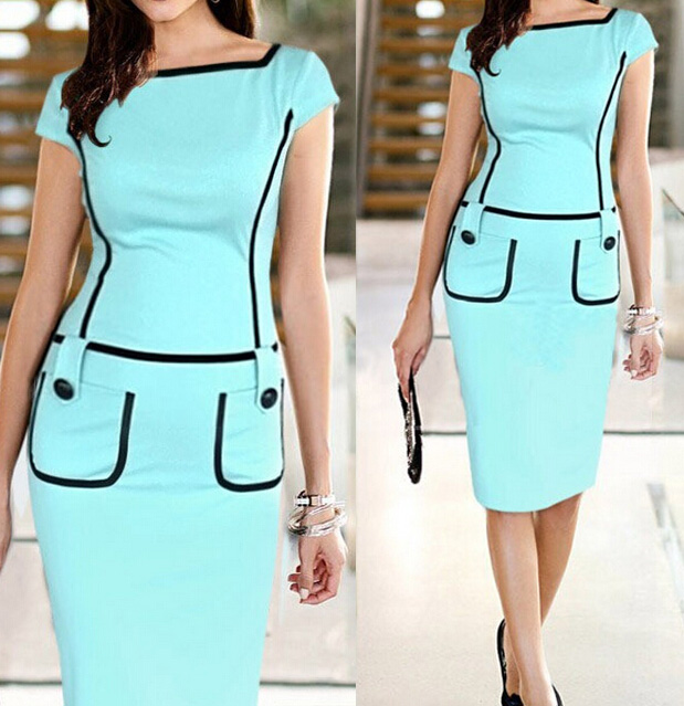 Elegant Slim Dress Slim Short-sleeved Dress on Luulla