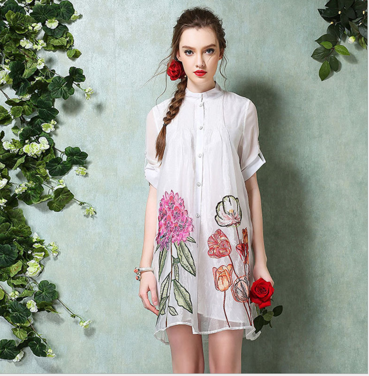 Flower Embroidery Organza Dress on Luulla
