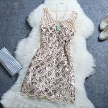Stylish Beaded Sequined Dr..