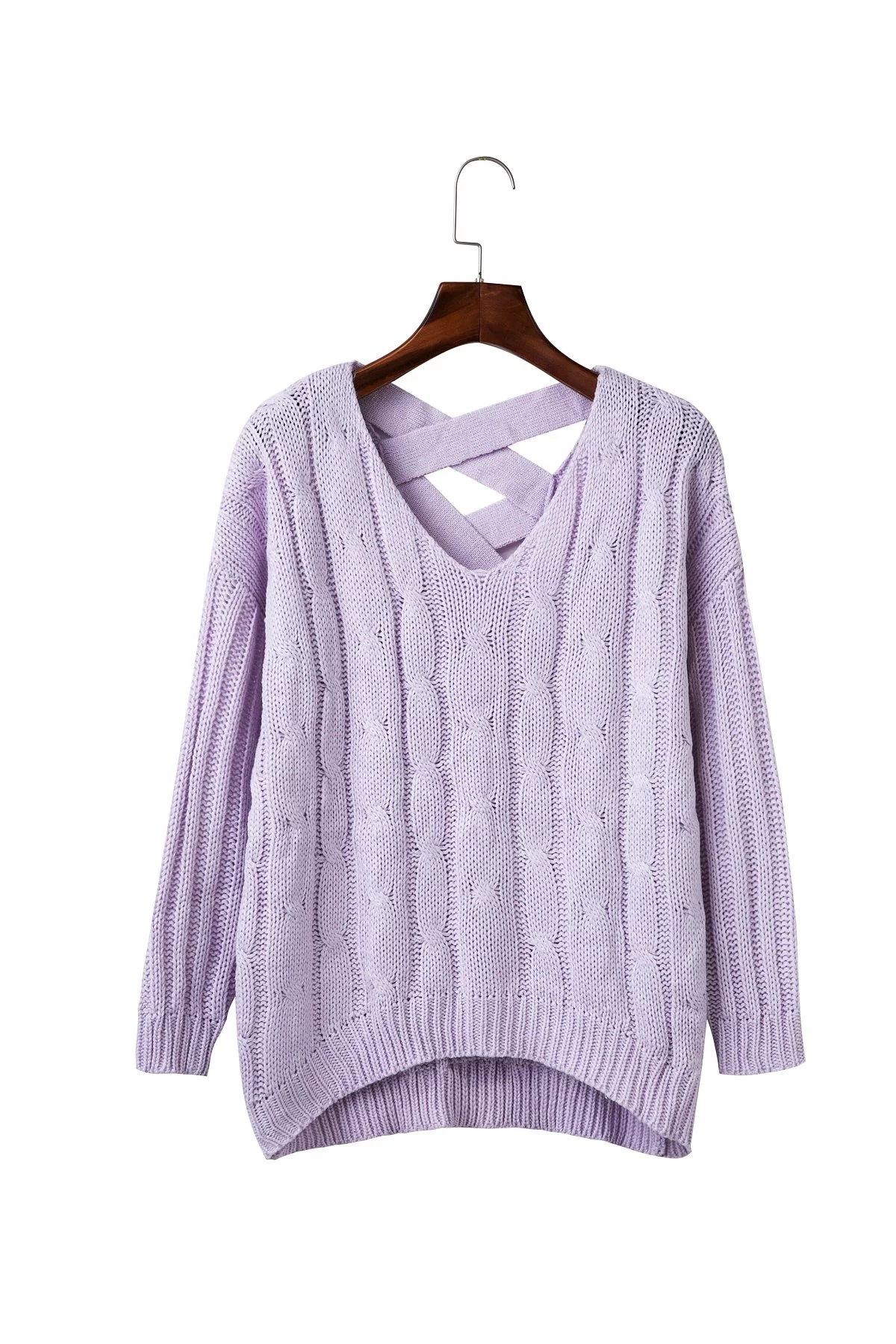 Knit Vneck Hollow Out Loose Sweaters on Luulla